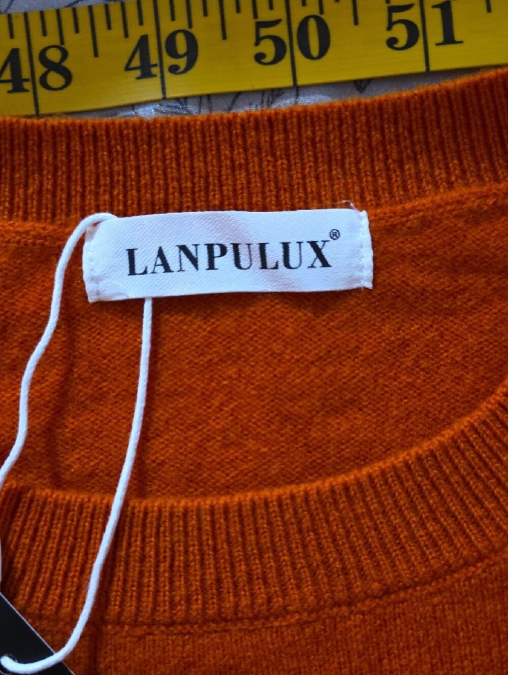 Classic Crewneck Sweater in Burnt Orange - Picture 6 of 8